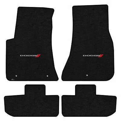 Alfombrillas Lloyd Mats Dodge Challenger 2011-23 tracción trasera, 4 piezas, rayas rojas Foto 1 de 4
