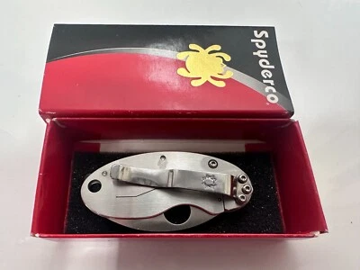 RARE Spyderco  Knife  C29S Cricket Smooth Stainless  Discontinued NEW - Image 1 of 4