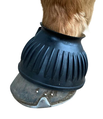 Hufglocken / Gummi / Schwarz / S-L / Springglocken / Klettverschluss / Sprung - Bild 1 von 4