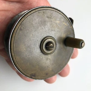 Antique Brass & Alloy Plate Wind 2 3/4"  Fishing Reel - Picture 1 of 11