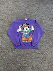 Vintage Micky Mouse Crewneck Sweatshirt Size Large Vtg Purple Used Hip Hop Rare