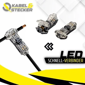★ 50x LED T-Leitungsverbinder Verbindung Kabelverbinder Audio Stecker 1-Polig ★ - Bild 1 von 2