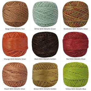Metallic Crochet Thread Yarn Cross Stitch Knitting Doilies Skeins Lacey Size 20 - Picture 1 of 24