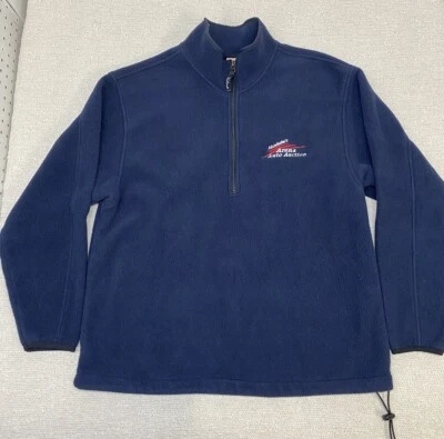 Pullover Woolrich vintage subasta de Manheim’s para hombre grande 1/4 cremallera polar azul marino Foto 1 de 4