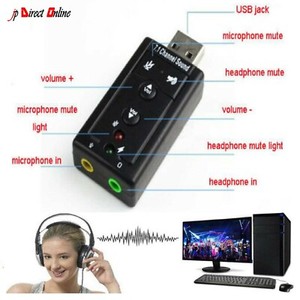 USB PC Laptop To Mic Speaker Headphone 7.1 Channel 3D Audio Sound Card Adapter U