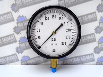 AMETEK USG - GAUGE 0-300 PSI - 5801 Surface Mount SIZE 6" - 1/4" BTM Conn - NEW - Image 1 of 4