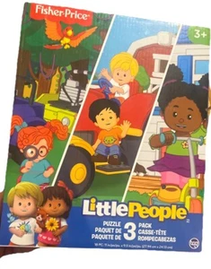 Fisher-Price Little People 3 Count 18 Piece Jigsaw Puzzles, New Sealed - Picture 1 of 2