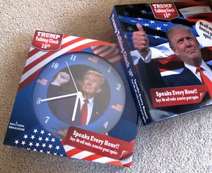 Sprechende Trump Wanduhr NEU - Spricht jede Stunde Wir werden Amerika wieder großartig machen - Bild 1 von 1