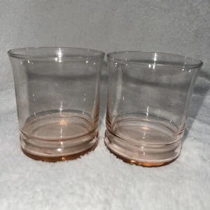 VINTAGE Pair Of  Light Pink Juice GLASSES 10 OZ.  LIBBEY GLASS - Picture 1 of 9