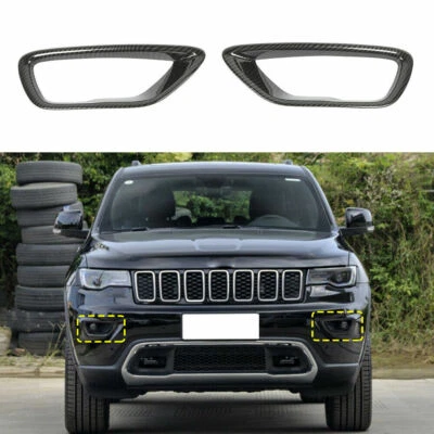 Front Fog Light Cover Lamp Trim For Jeep Grand Cherokee 2018-20 Carbon Fiber AUS - image 1 of 4