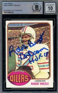 Robert Brazile Gem Mint 10 Beckett BAS Signed 1976 Topps Rookie Autograph - Picture 1 of 1