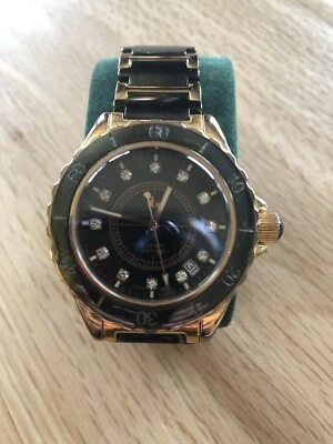 Herrenuhr mit schwarzem Keramikband - Bild 1 von 3