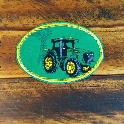 John Deere Oval Patch Iron-On Tractor Logo Applique Embroidered Patch  - Image 1 of 3