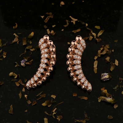 2.55 Ct Round Lab Grown CVD Diamond Earrings 14k Rose Solid Gold Birthday Gift - Image 1 of 4