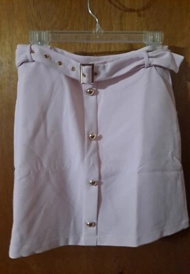 Falda rosa sin fin con cinturón rosa con detalles dorados. Mujer Mediana ¡NUEVO! Foto 1 de 4