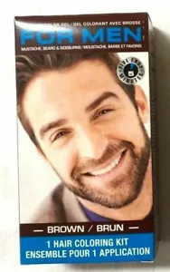 For Men Brush In Mustache Beard & Sideburns Brown Color Brush In Gel 5 Minute - Picture 1 of 2