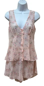 Morgan Taylor rosa 2 Stück Tank Cami Top & Shorts Dessous Set romanisch zierlich M - Bild 1 von 14