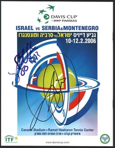 Novak Djokovic & Dudi Sela signiert im Davis Cup Programm 2006 10.-12. Februar - Bild 1 von 4