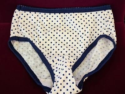 HANES, Size 6, White/Navy Blue Polka-Dots Girls Panties - Image 1 of 3