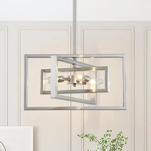 Modern Brushed Nickel Ceiling Light Fixture Modern 3 Lights Semi Flush Mount Cei - Picture 1 of 8