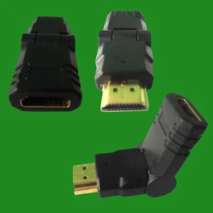 HDMI (Type A) Male To Female 180° Rotatable Angle Swivel Adapter HDTV Connector - Picture 1 of 9