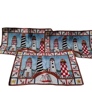 Set Of Nautical Lighthouse Tapestry Placemats - Picture 1 of 3