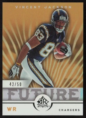 2005 Upper Deck Reflections Gold #/50 Vincent Jackson #189 Rookie Chargers - Image 1 of 2