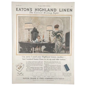 Anuncio impreso vintage de papel de escritura Eaton's Highland Linen The Correct 1922 - Imagen 1 de 1
