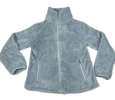 Pacific Trail Mujer MEDIANO Suave Sherpa Vellón Cuello Alto Completo Cremallera Azul Claro Foto 1 de 4