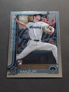ADAM MAZUR RC 2025 Topps Chrome Base Rookie Card #157 Miami Marlins - Picture 1 of 2