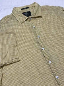 Camisa Rod And Gunn 100 % lino manga corta amarilla XL logotipo de perro bordado - Imagen 1 de 6