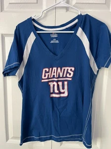 Majestic New York Giants Womens Short Sleeve V Neck Shirt Large - Picture 1 of 4