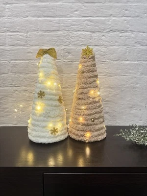 Set Of 2  12” Mini Christmas Tree Home Decor With Light ,Tabletop Tree - Image 1 of 4