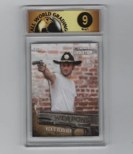 WALKING DEAD EVOLUTION RICK'S REVOLVER WEAPONS INSERT CARD GRADED MINT 9 (AWG) - Picture 1 of 2