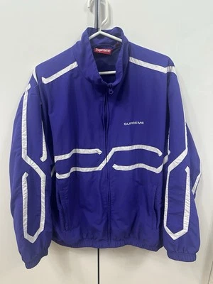 Supreme Inset Link Track Jacket Purple White Size Medium  Supplex Nylon SS24 - Image 1 of 4