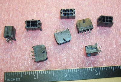 QTY (30) 6 POSITION VERTICAL HEADERS 3mm MALE SHROUDED 4-WALL 44914-0601 MOLEX - Image 1 of 3