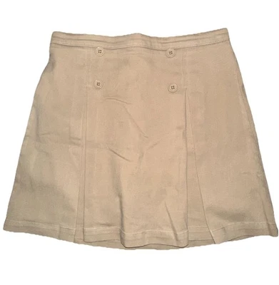 Berkley Jensen Niñas Uniforme Plisado Sarga Skort Falda Enrollada Avena Caqui Talla 14 Foto 1 de 4