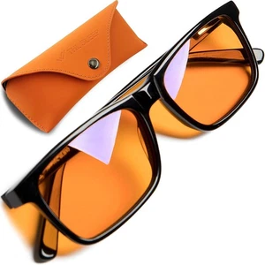 Gafas bloqueadoras de luz azul naranja para dormir mejor - 99,5 % acetato premium...  - Imagen 1 de 9