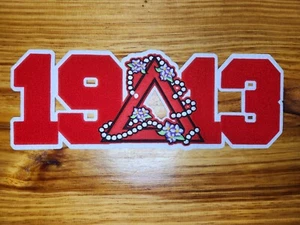 12" x 4,25" Delta Sigma Theta 1913 ciniglia e ferro ricamato su toppa - Foto 1 di 1