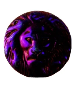 45MM Healing Hematite Purple Carved Face Lion Pendant Necklace Free Gift Bag - Picture 1 of 4