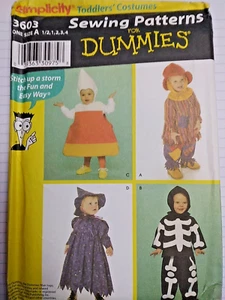 Scarecrow Skeleton Childs 6M 1 2 3 4 Costume Simplicity 3603 Sewing Pattern Easy - Picture 1 of 9