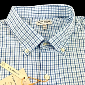 Peter Millar Crown Summer Comfort Performance Tattersall Check Shirt 2XL - Picture 1 of 12