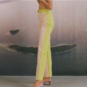 Pantalón Dax Lana Paloma en Kiwi Doble Tono Colorblock - Imagen 1 de 16