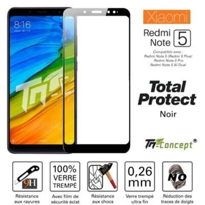 TM-Concept® Xiaomi Redmi Note 5 Full Hartglas Schwarz - 0,26mm Radian 2,5D - Bild 1 von 8