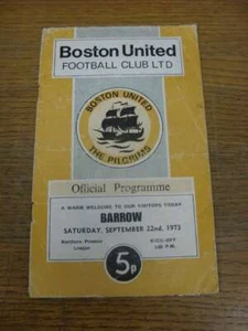 22/09/1973 Boston United v Barrow (very creased, worn) - Picture 1 of 1