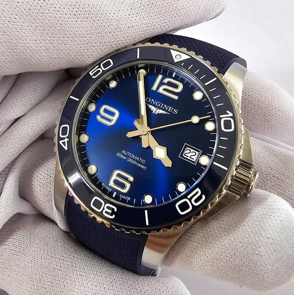 Reloj para hombre Longines Hydroconquest automático 39 mm esfera azul L3.780.4.96.9 Foto 1 de 4