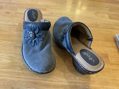 Softspots Suede Leather Slides W/2  1/2” Heel. Blue Sz 7 1/2 W EUC - Image 1 of 4