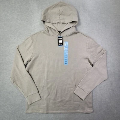 Sudadera con Capucha Express Para Hombre Grande Gris Sólido Tejido Waffle Texturizado Polar Informal Nueva con Etiquetas Foto 1 de 4