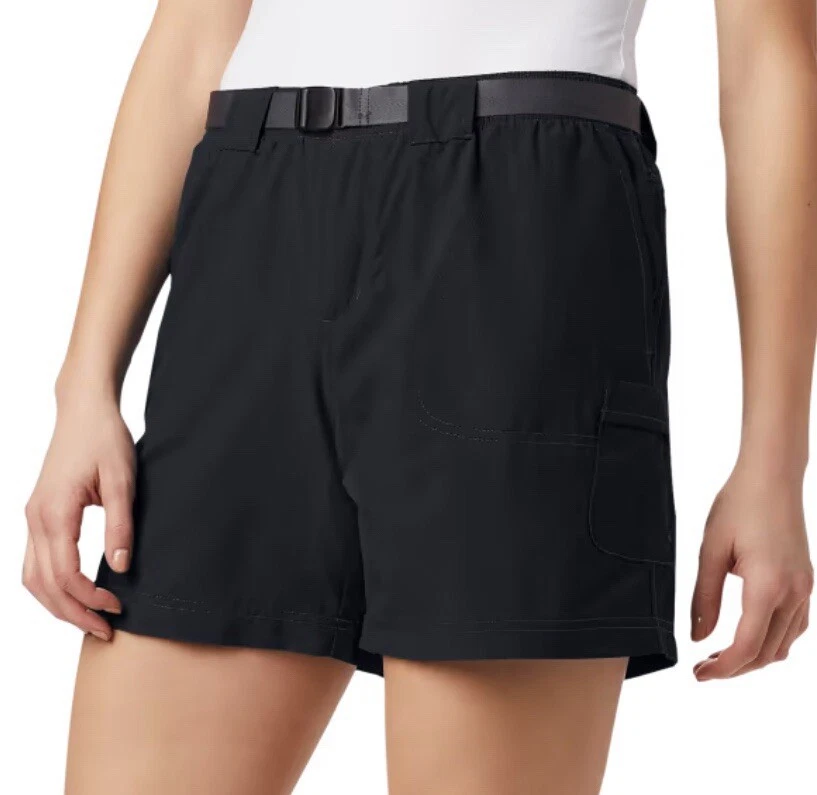 Columbia Womens Sandy River Cargo Shorts Black 1x