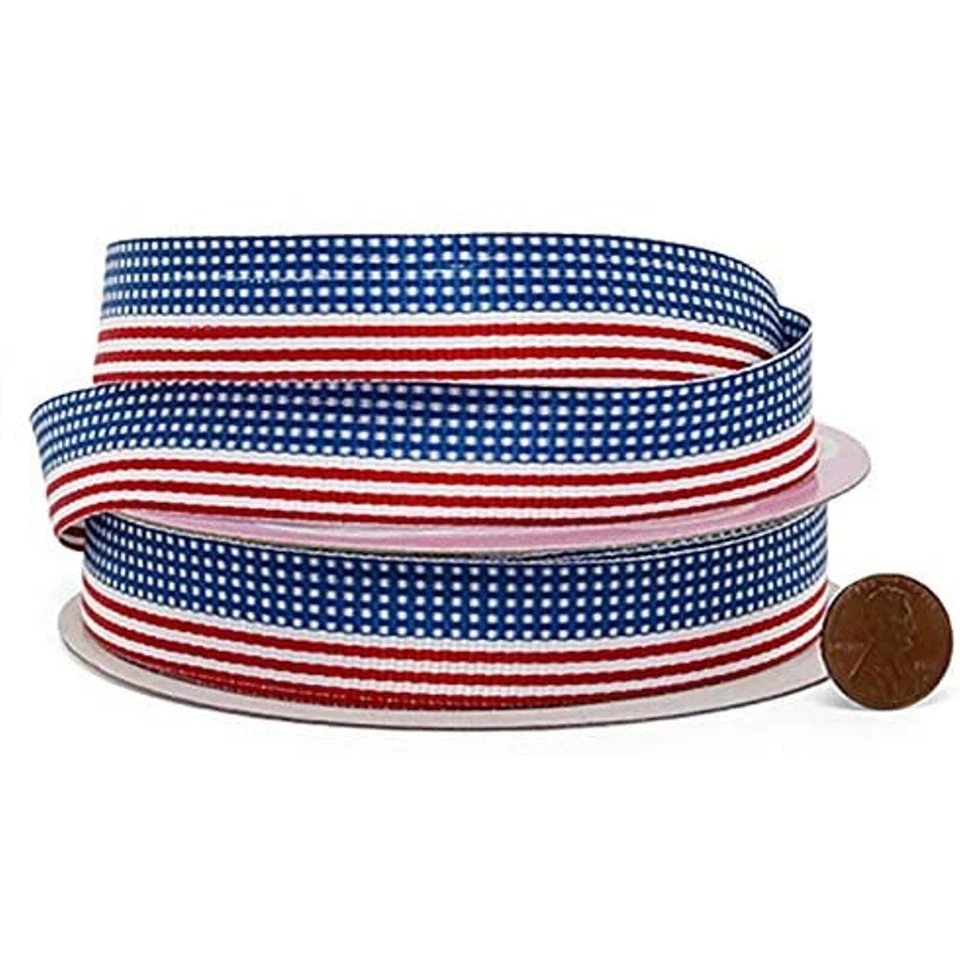 3/4" Wide American Flag Ribbon - 25 Yards (56155001) - Image 1 of 1